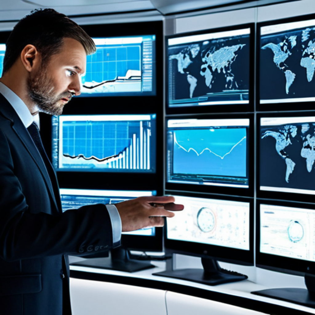 A professional logistics information manager, fully clothed in a modest business suit, intently analyzing complex data on multiple large screens in a futuristic logistics control center. The environment is sleek, clean, and modern, with glowing digital interfaces displaying global supply chain maps, real-time analytics, and predictive models. The manager has a focused and intelligent expression, demonstrating strategic insight. The image emphasizes high-tech data analysis and efficient decision-making. Safe for work, appropriate content, perfect anatomy, correct proportions, natural pose, well-formed hands, proper finger count, natural body proportions, professional photography, high quality.