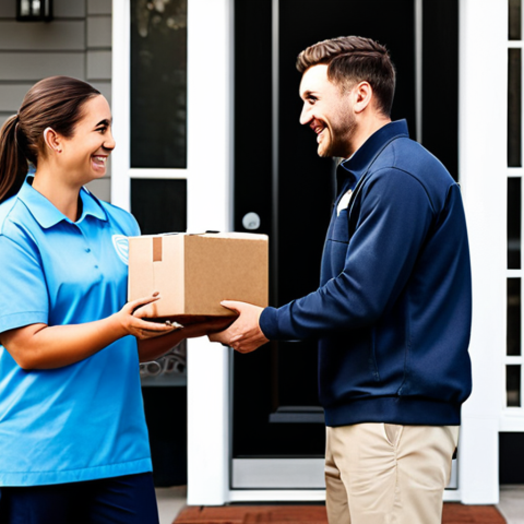 물류정보관리사와 라스트 마일 배송의 이해 - Customer-Focused Delivery**

"A friendly, fully clothed delivery driver in a branded uniform, handin...