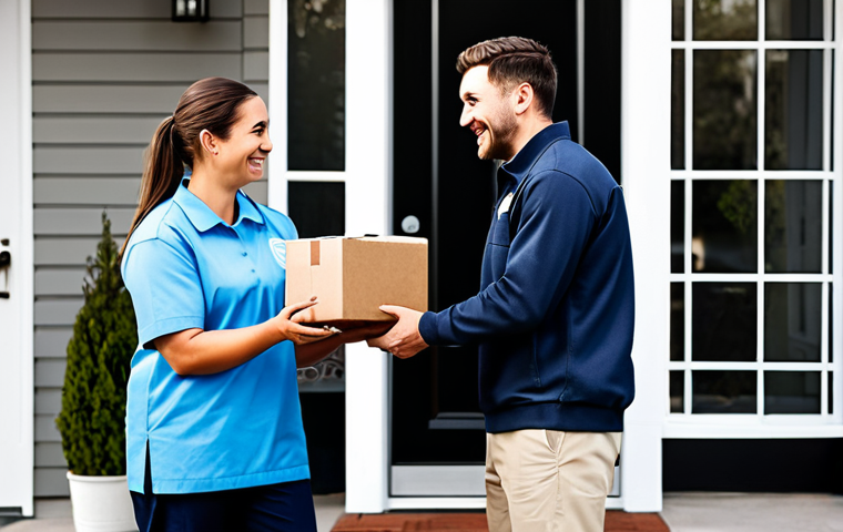 물류정보관리사와 라스트 마일 배송의 이해 - Customer-Focused Delivery**

"A friendly, fully clothed delivery driver in a branded uniform, handin...