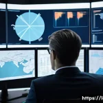 물류정보관리사와 빅데이터 활용 사례 - **Prompt:** A focused logistics information manager, either male or female, in a high-tech control r...